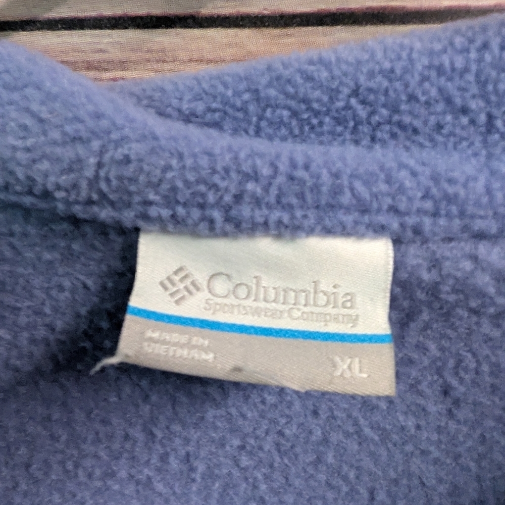 Columbia Blue/Purple Fleece Pullover Sz XL - Picture 2 of 6